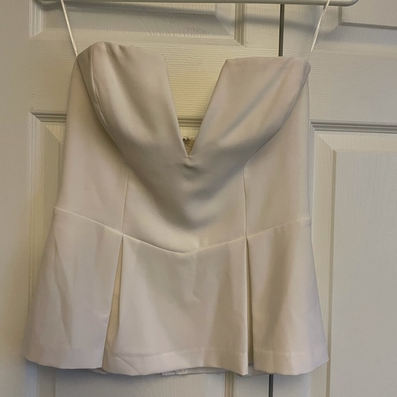 White strapless peplum bustier - Picture 2 of 4